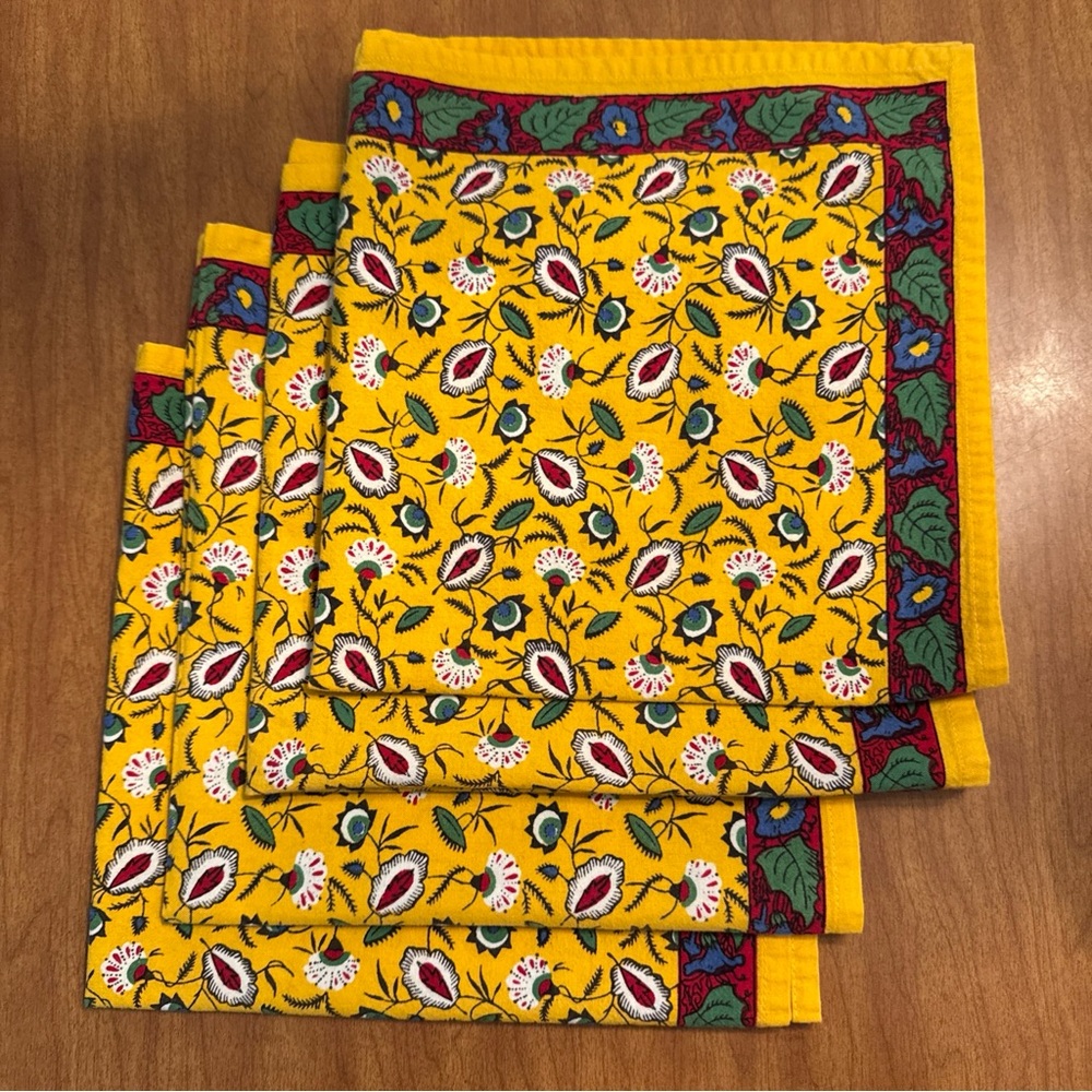 Williams Sonoma 4 Piece Napkin collab with Schumacher “Ikat” line 20x20